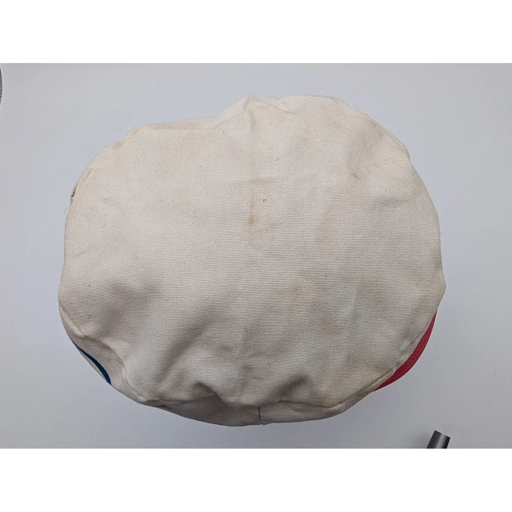 Vintage Tru-Test Paints Painter Hat White Canvas Red Brim Elastic Back Cap